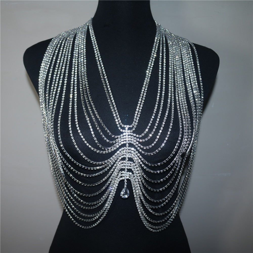 Kvinnors Kroppsmycken Geometrisk Design Koppar med Rhinestones-4