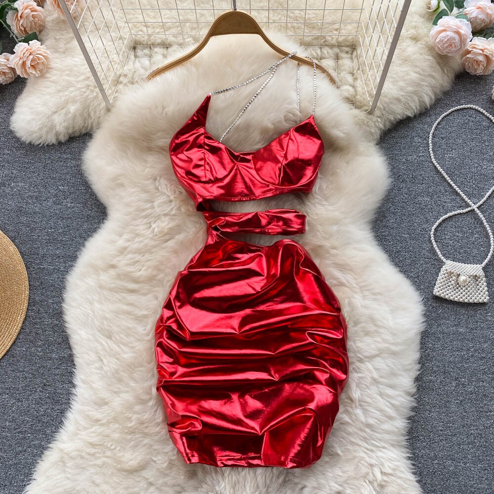 Variant image for Kvinnors Mini Klänning Spaghetti Band Bomull Polyester Slim Fit-2