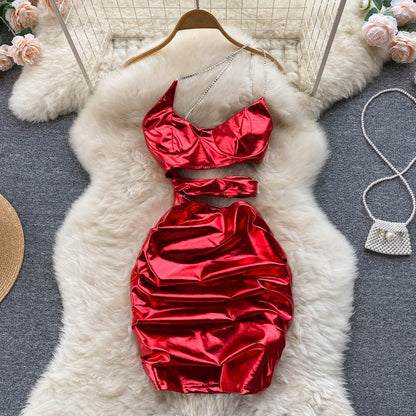 Variant image for Kvinnors Mini Klänning Spaghetti Band Bomull Polyester Slim Fit-2