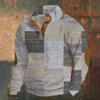 Variant image for Herr Tröja Knappkrage Jacquard Mönster Högkvalitativ Bomull Polyester-34