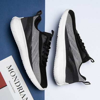 Herrsneakers Lätta Sportiga med Dynamiskt Mönster Textil-4