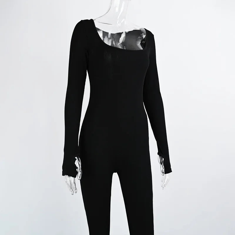 Dam Jumpsuit Lång Byxa Stretchig Polyester Spandex-6