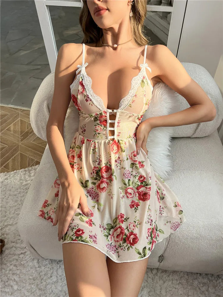 Dam Nattklänning Blommig Spets Polyester-Spandex-6