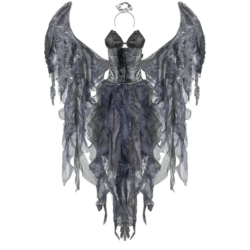 Damklänning Gotisk Polyester Kostym för Temafester-2