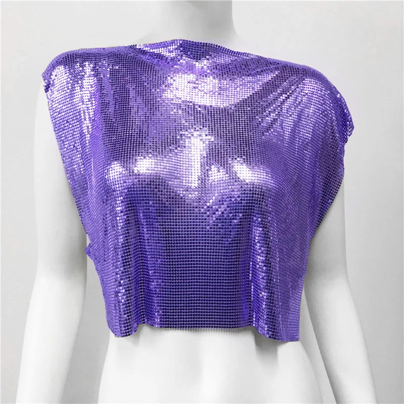 Variant image for Dam Crop Top Monokrom Polyester Paljettdekoration-49
