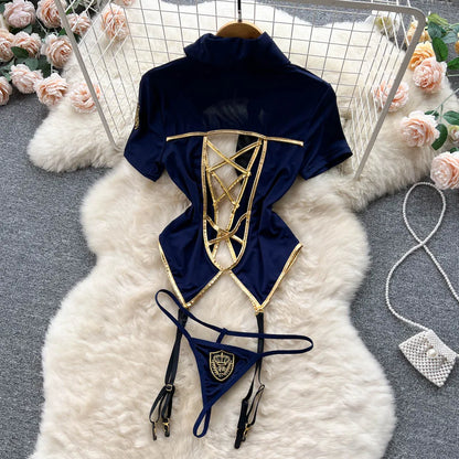 Damunderkläder Set Turtleneck Kort Modell Polyester Viskos-2