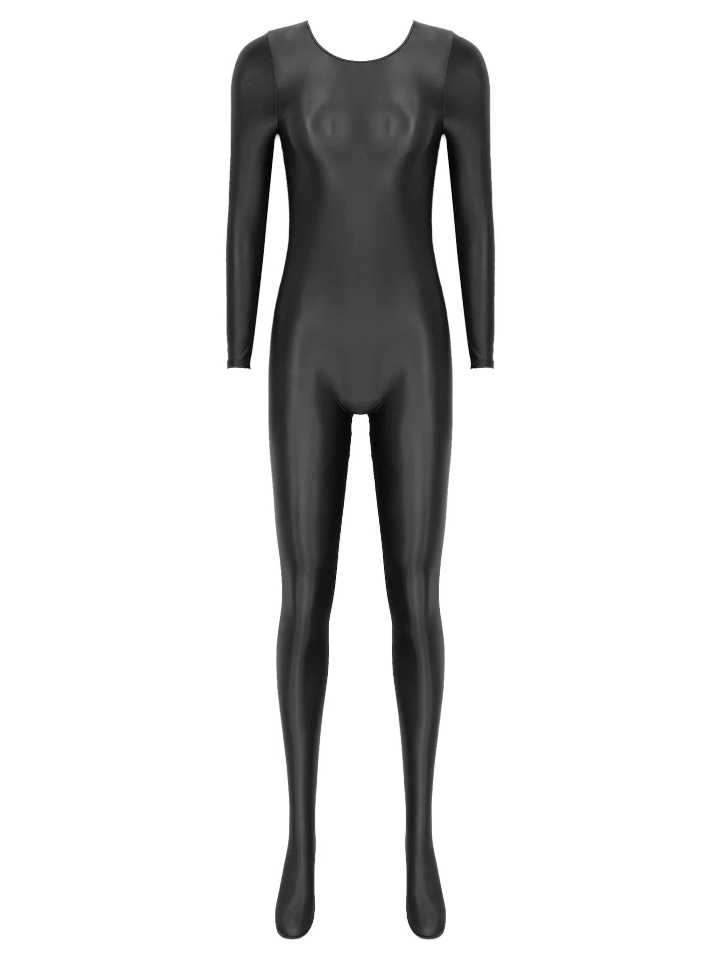 Dam Jumpsuit Monokrom Långärmad Lycra Nylon Spandex-5