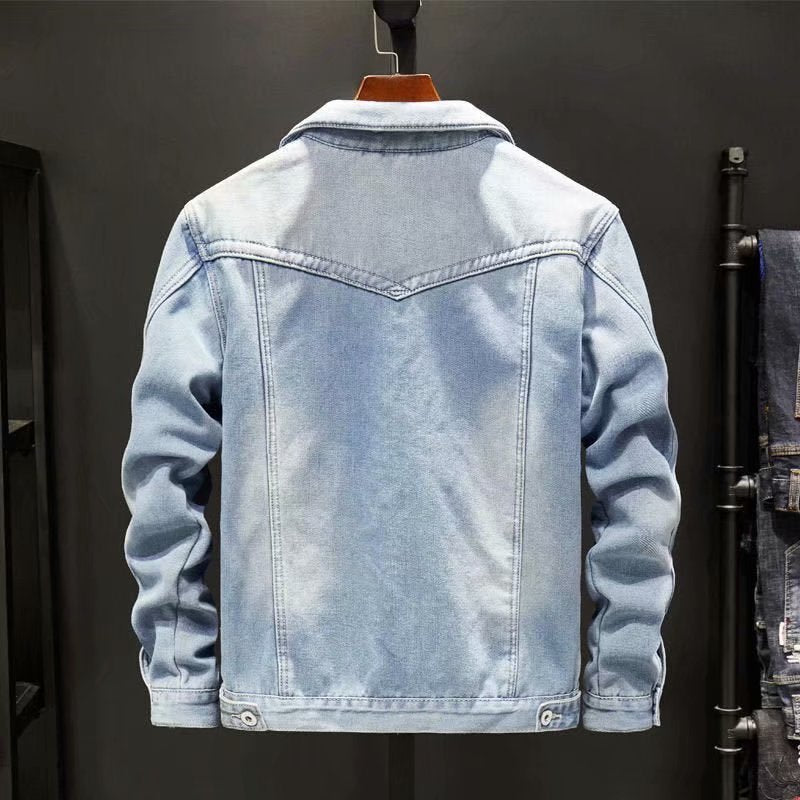 Herrjacka Denim Klassisk Stil Högkvalitativ Material 4