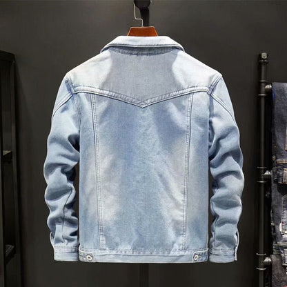 Herrjacka Denim Klassisk Stil Högkvalitativ Material 4