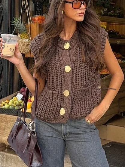 Svart Dunväst Dam Modern Tjock Varm Polyester-1