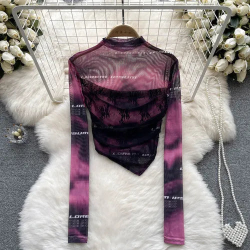 Variant image for Dam Festtopp Transparent Elastisk Polyester Slim Fit-5