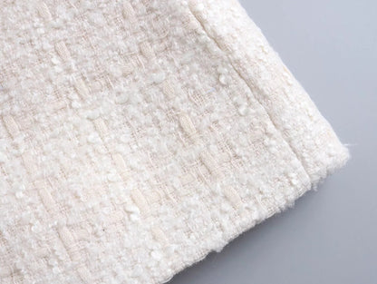 Dam Blazer Dubbelknäppning Bomull och Polyester Elegant Standard Passform-6