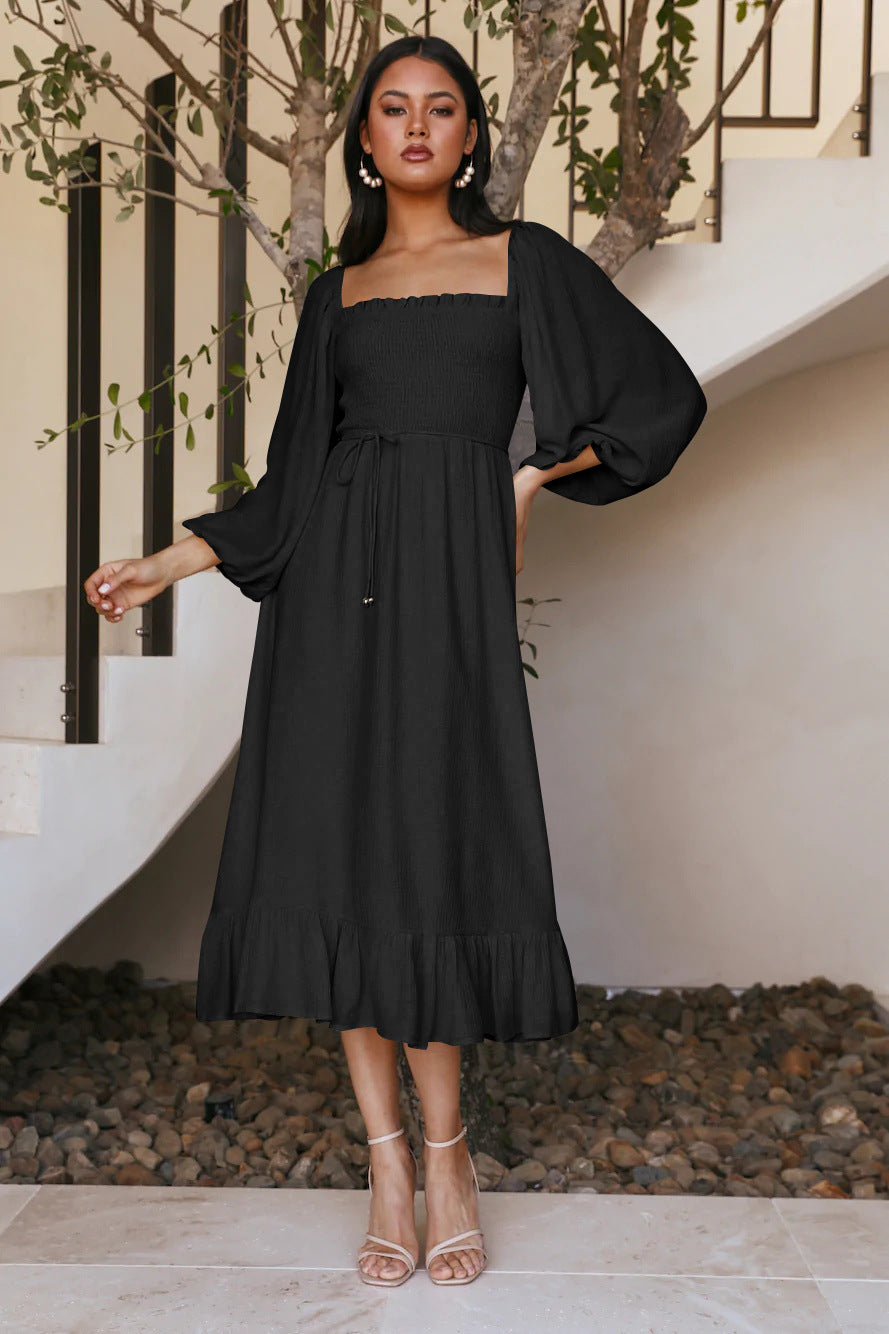 Variant image for Dam Sommarklänning Bohemisk Lätt Material för Midsommar och Fest-13