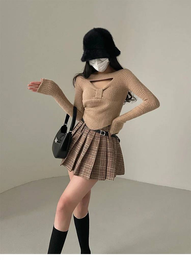 Damkjol A-linjeformad med Rufsar Polyester Siden-3