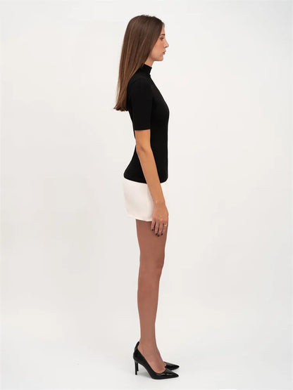 Dam Miniklänning Avslappnad Polyester Korta Ärmar-3