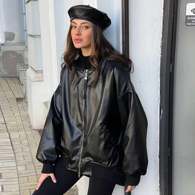 Herr Bikerjacka Löst Klippt Läder-1