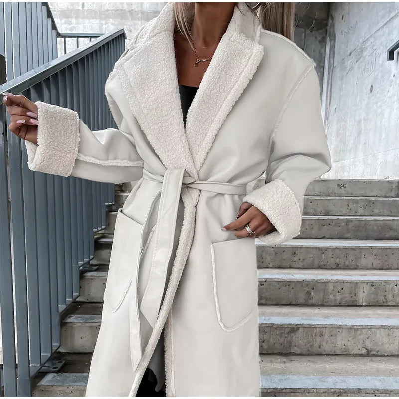 Damjacka med Vändkrage och Fickor i Polyester 5