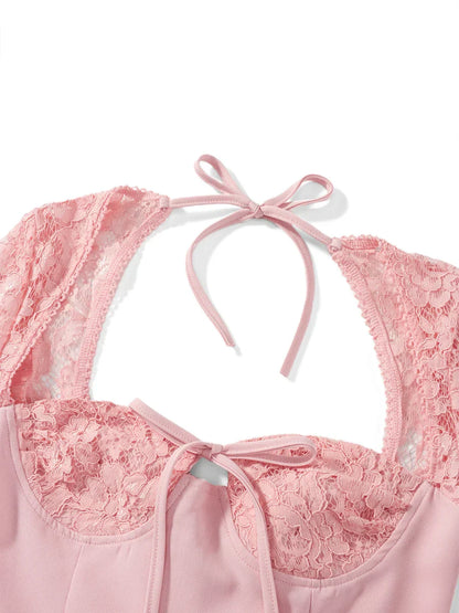 Dam Miniklänning Avslappnad Polyester Spandex med Lappmönster-6