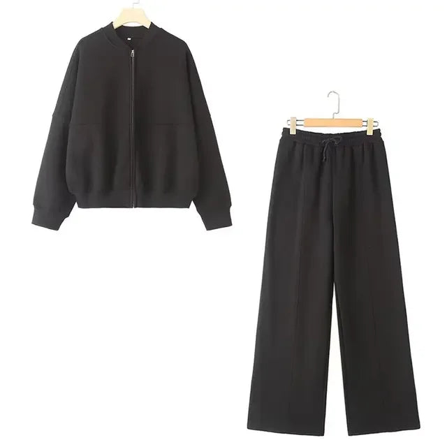 Variant image for Dam Jacka och Byxor Set Mysig Höstmode Polyester-4