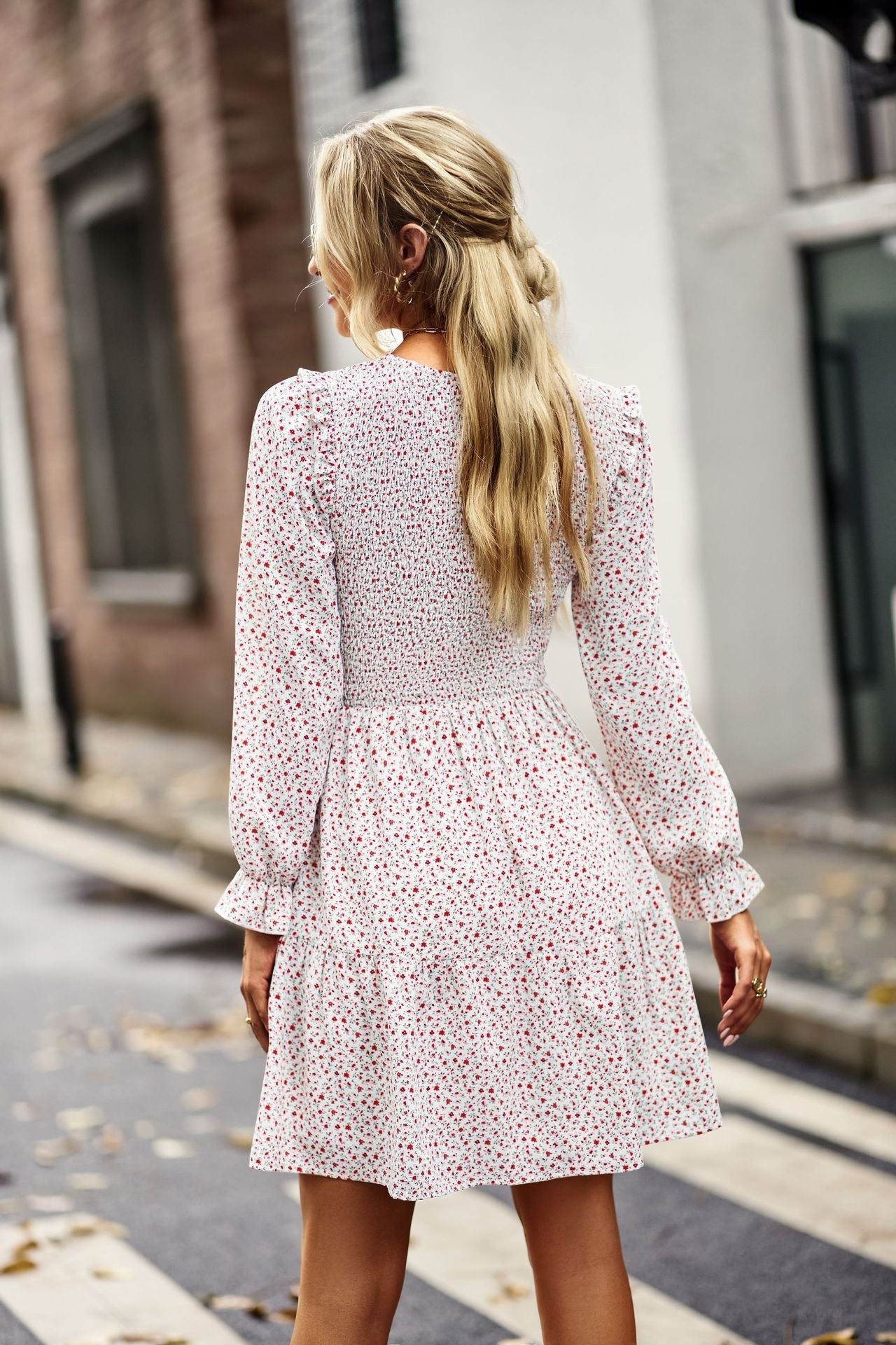 Dam Fritidsklänning Utställd 100% Bomull-5