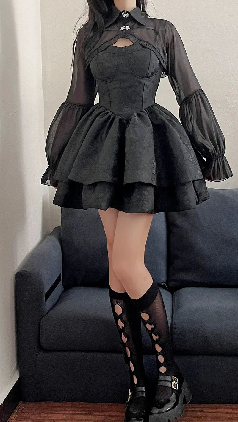 Kvinna Miniklänning V-Neck Patchwork Polyester-4