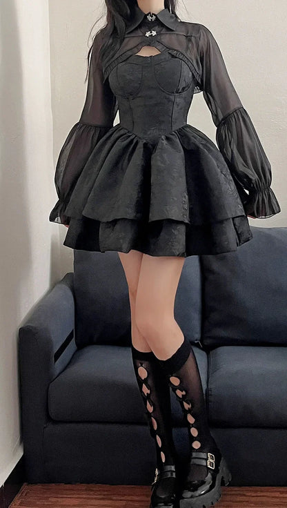 Kvinna Miniklänning V-Neck Patchwork Polyester-4