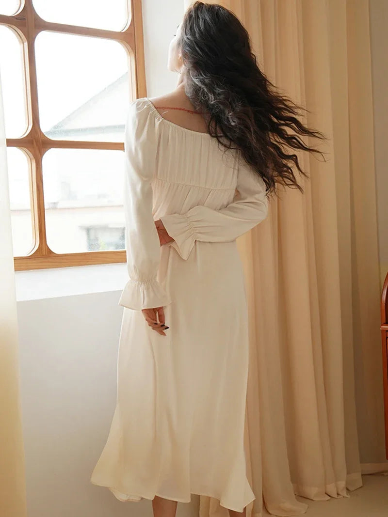 Dam Nattklänning V-Neck Polyester Siden-3