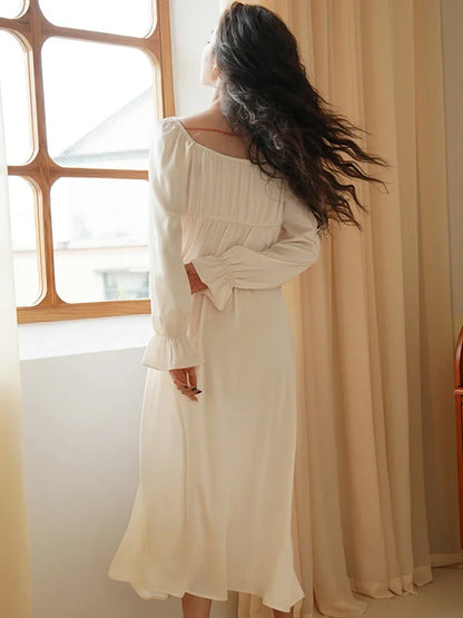 Dam Nattklänning V-Neck Polyester Siden-3