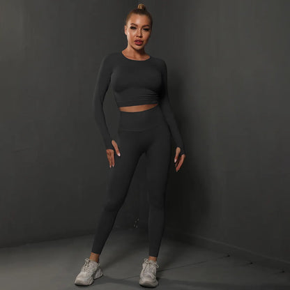 Dam Aktiva Byxor Hög Midja Andningsbart Spandex Nylon-1