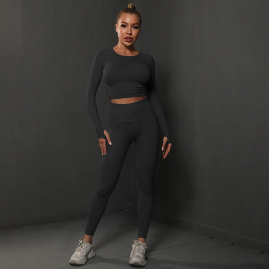 Dam Aktiva Byxor Hög Midja Andningsbart Spandex Nylon-1