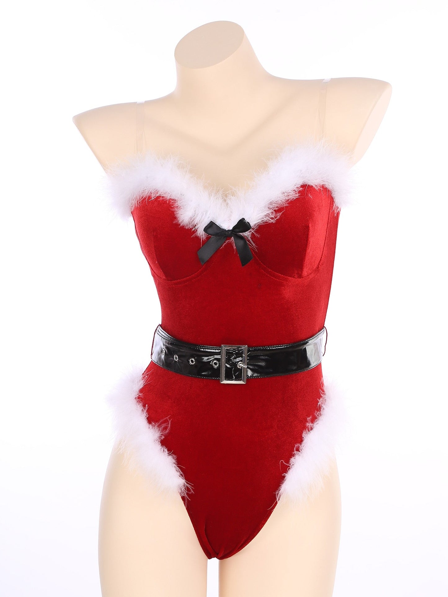 Kvinnors Teddykjol Sammet Julmotiv Hög Stretch-4