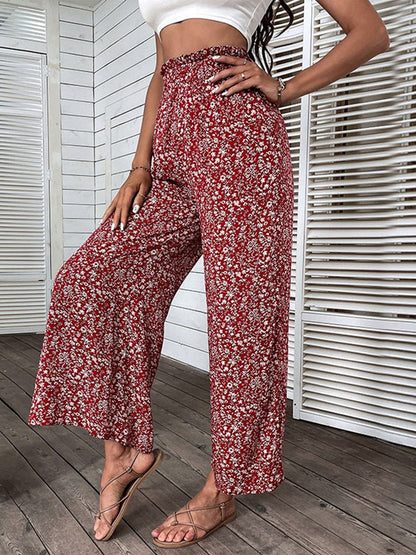 Snygga Byxor Dam Blommönster 100% Bomull-5