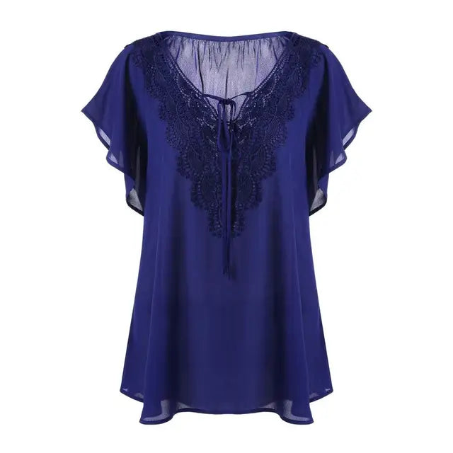 Vit Blus Dam Elegant Design Högkvalitativ Polyester-1