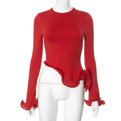 Vit Dam Blus Elegant Sömnadsdesign Polyester Elastan-6
