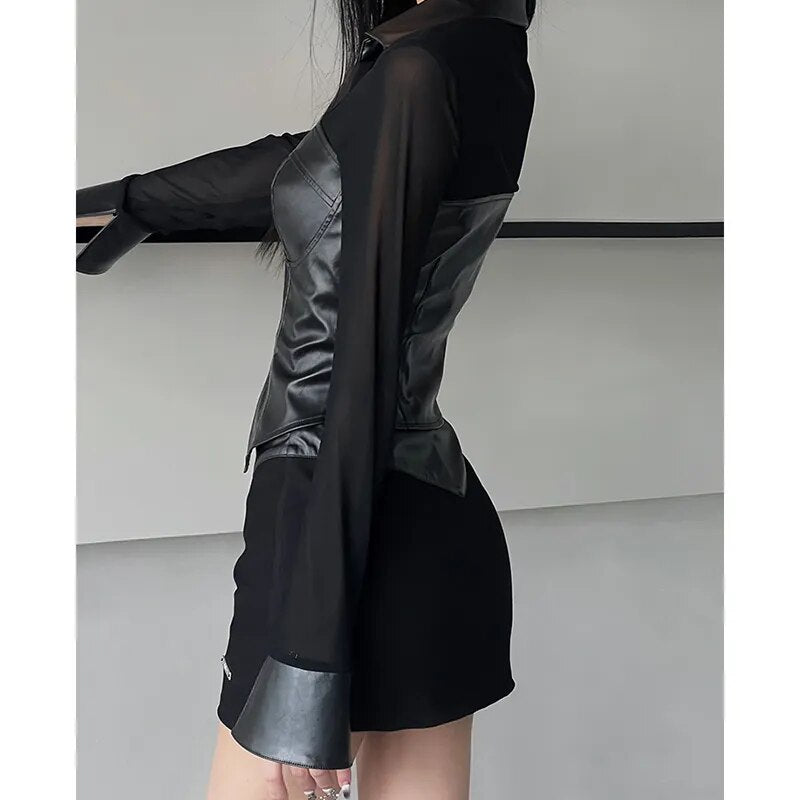 Dam Stenuppsättning Asymmetrisk Monokrom Polyester-2