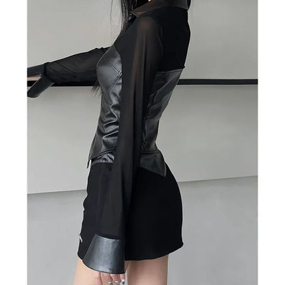 Dam Stenuppsättning Asymmetrisk Monokrom Polyester-2