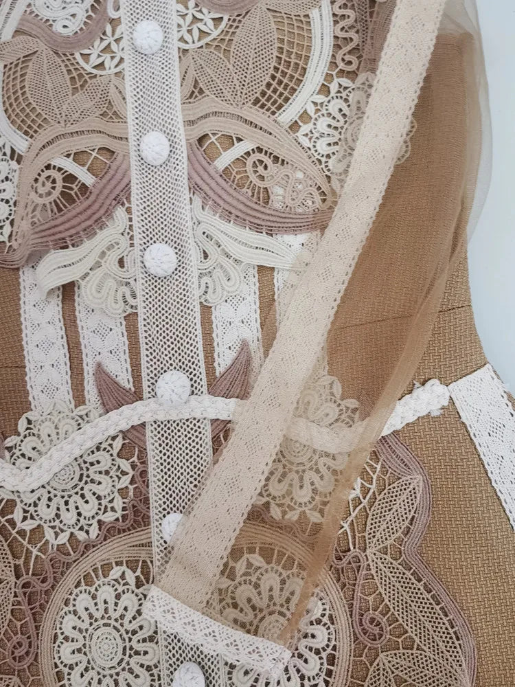 Dam Miniklänning A-Linje Patchwork Polyester-4