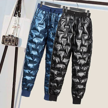 Dam Byxor Långa Stretchiga med Resår i Midjan – Snygga Byxor för Avslappnad Stil-2