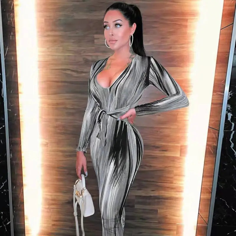 Variant image for Kvinnors Midi Klänning V-ringning Polyester Skräddarsydd-43