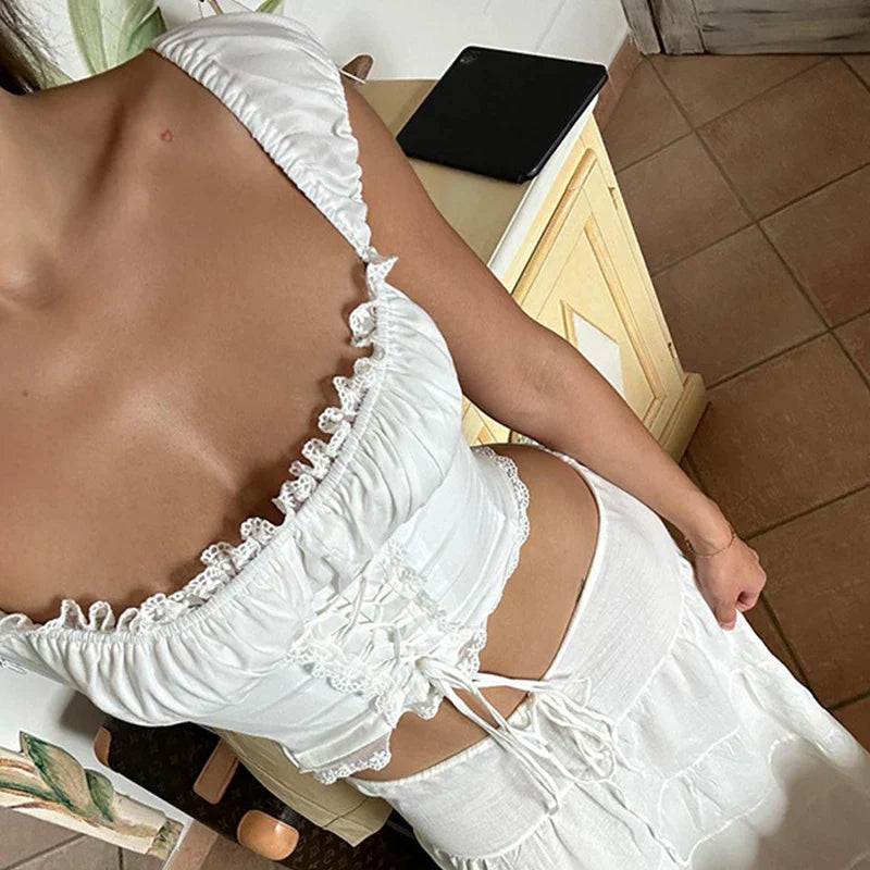 Dam Corsage Top Lekfull Polyester-2