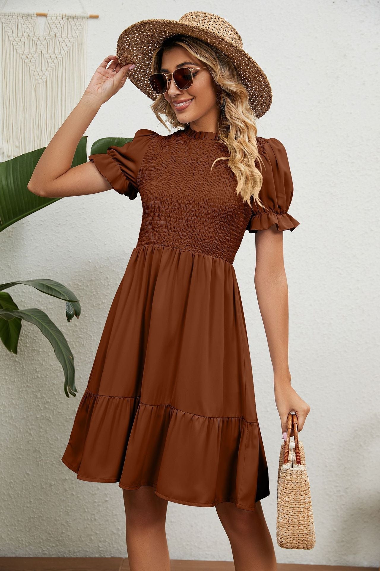 Dam Sommarklänning med Ruffle Detalj i 100% Bomull 5