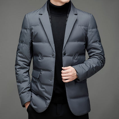 Herr Blazer Vadderad Trendig Polyester-2