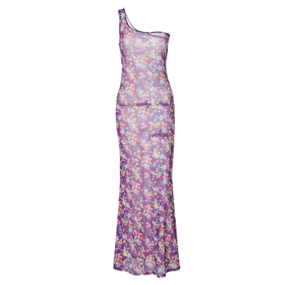 Variant image for Dam Maxiklänning Blommig Polyester Spandex Lång Ärmlös Sommar-1