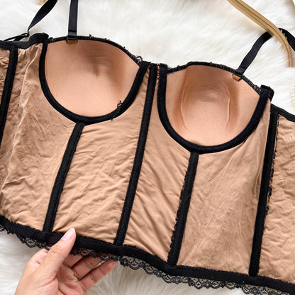 Dam Crop Top Lapptäcktsdesign Bomull Polyester Akryl-4