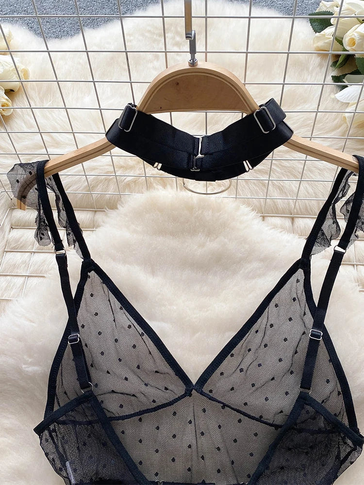 Snygga Damunderkläder Set i Spets och Polyester - Sexiga Underkläder Dam med Formande Passform-4