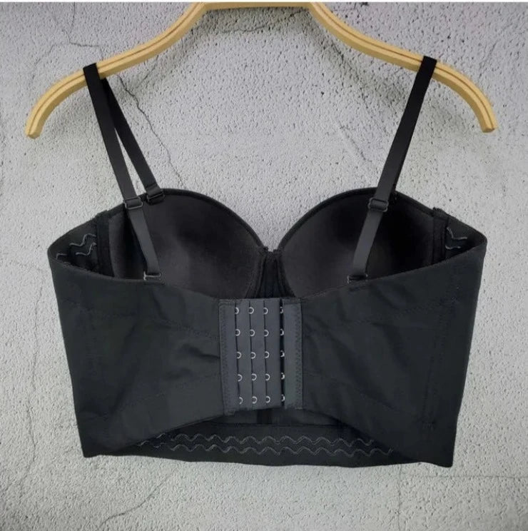 Dam Bustier Monokrom Pärldekoration Polyester-2