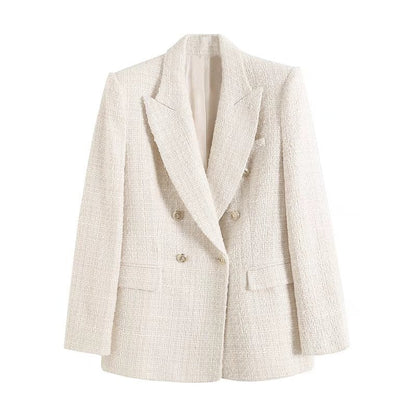 Kvinnors Vintage Blazer Hög Kvalitet Polyester 2