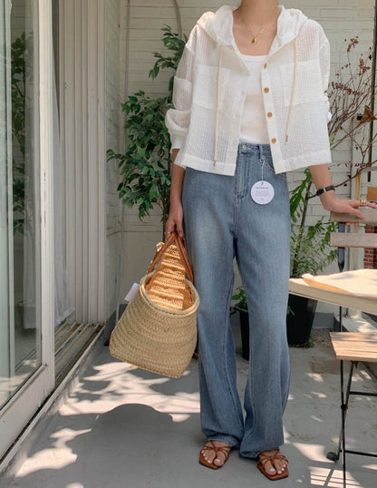 Dam Skördesjacka Randig Långärmad Andningsbart Tyg-1