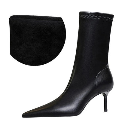 Dam Stövlar Midi Spetsig Tå Mesh Andningsbar Komfort-1