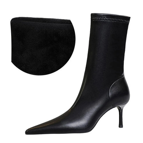 Dam Stövlar Midi Spetsig Tå Mesh Andningsbar Komfort-1